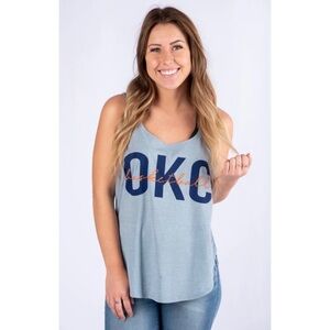 Oklahoma City Basketball Tank Top Stonewashed Denim Size Small.